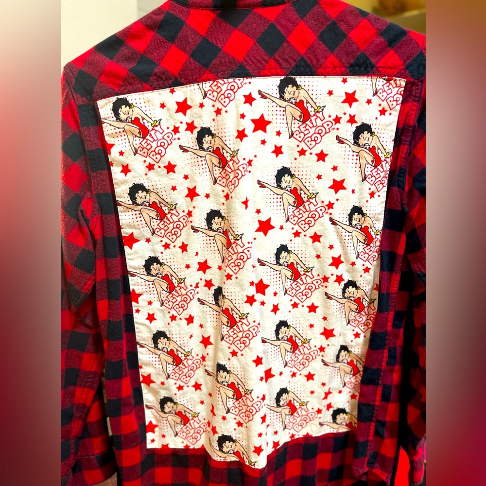 Custom plaid Betty boop long sleeve